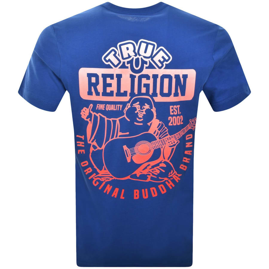 True Religion Gradient Buddah T Shirt Blue | Mainline Menswear